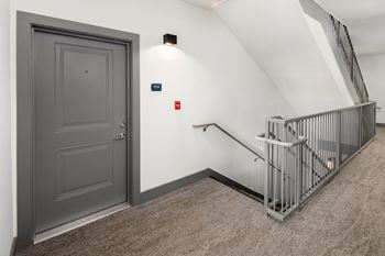 Interior with carpeted floor